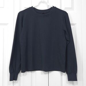 Uniqlo Women XS Soft Knitted Crew Neck Fleece Sweater Dark Green Long Sleeve